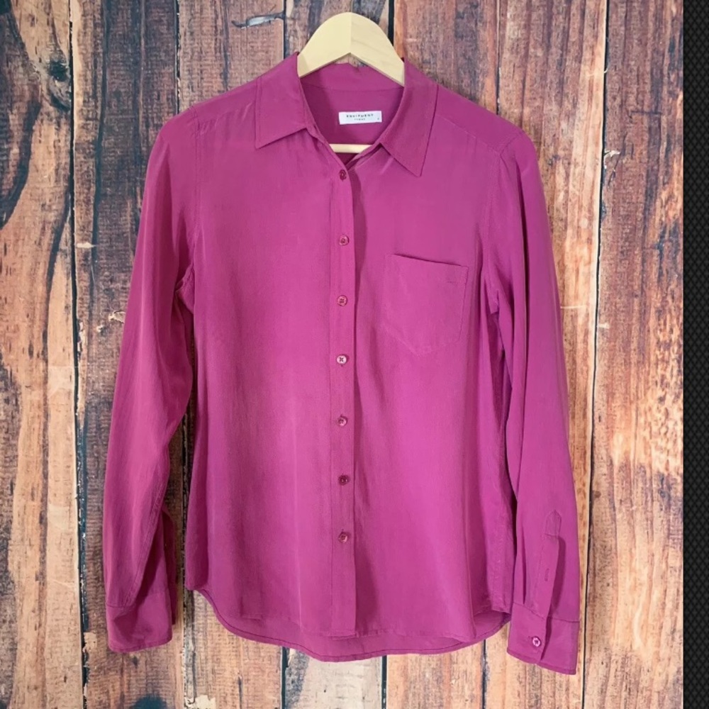 Equipment Size Small Silk Pink/Purple Blouse